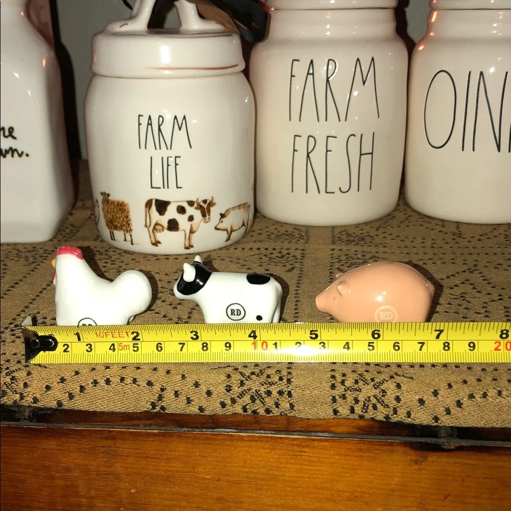 Rae Dunn Farm Animals Mug Charms Set of 3 (Rooster/Cow/Pig)